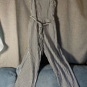 Blue Rain Monochrome Checkered Jumpsuit